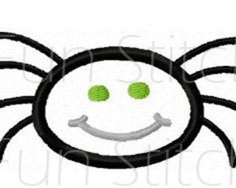 Diseño de bordado a máquina con aplique de araña para Halloween