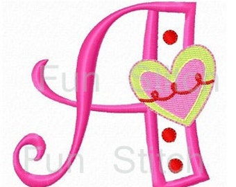 Set of 26 Valentine sweet hearts letters machine embroidery design
