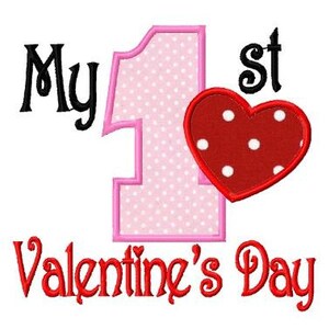 My first valentine applique machine embroidery design