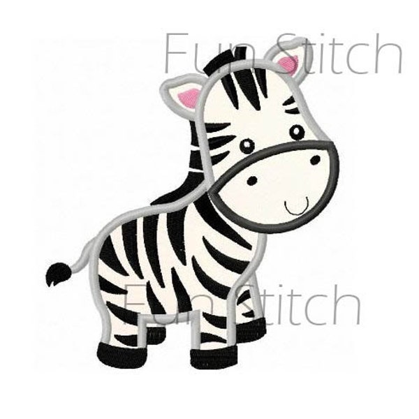 zebra applique machine embroidery design