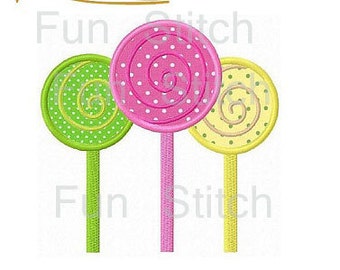 Lollipop trio applique machine embroidery designs digital pattern instant download