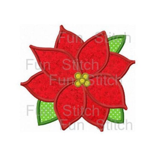 Disegno Stella Di Natale Fiore.Disegno Di Ricamo Di Natale Poinsettia Fiore Applique Macchina Etsy