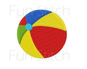 Diseño de bordado a máquina de pelota de playa, descarga instantánea