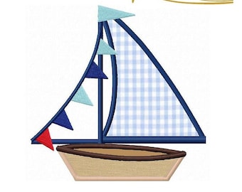 Diseño de bordado a máquina con aplique de velero