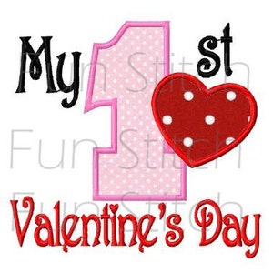 My 1st Valentine's day applique machine embroidery design