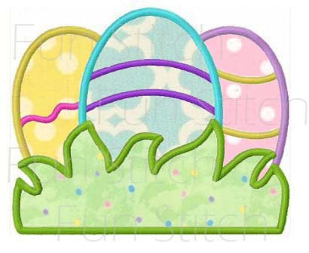 Easter Egg Trio Applique Machine Embroidery Design Digital Pattern ...