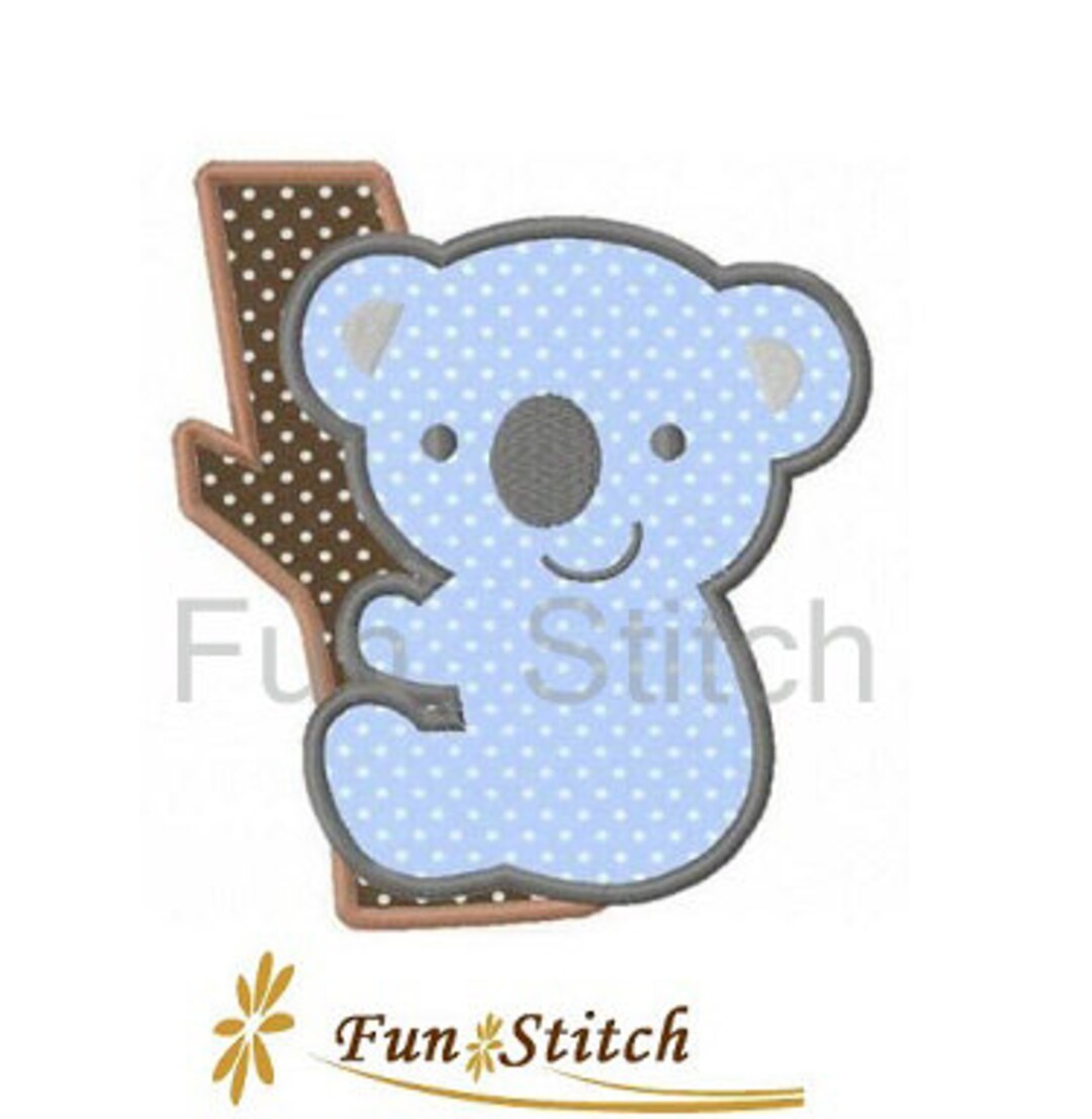 Koala Bear Applique Machine Embroidery Design Digital Pattern Instant ...