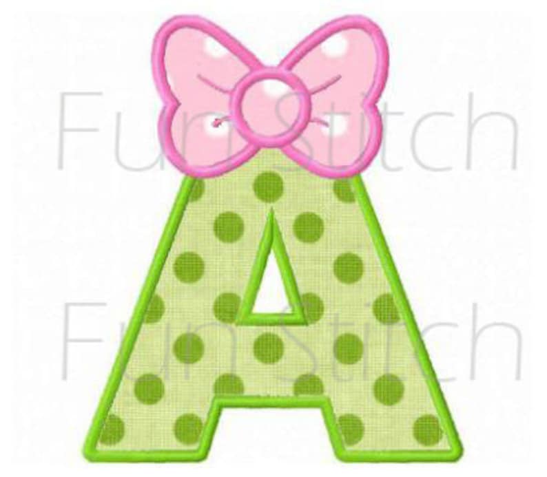 Set of 26 Bow Applique Font Letters Machine Embroidery Designs Etsy