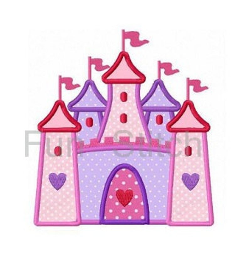Princess castle applique machine embroidery design  etsy Princess castle applique machine embroidery design  etsy