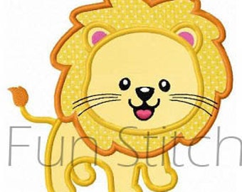 Jungle lion applique machine embroidery design digital pattern instant download