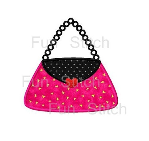 Fashion Purse Handbag Applique Machine Embroidery Design Etsy