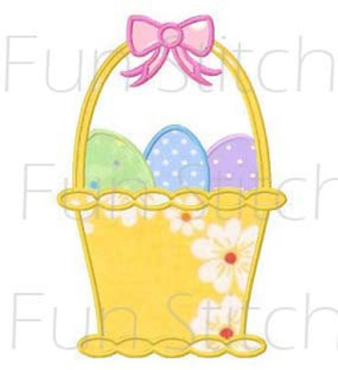 Easter Egg Basket Applique Machine Embroidery Design Digital Pattern ...