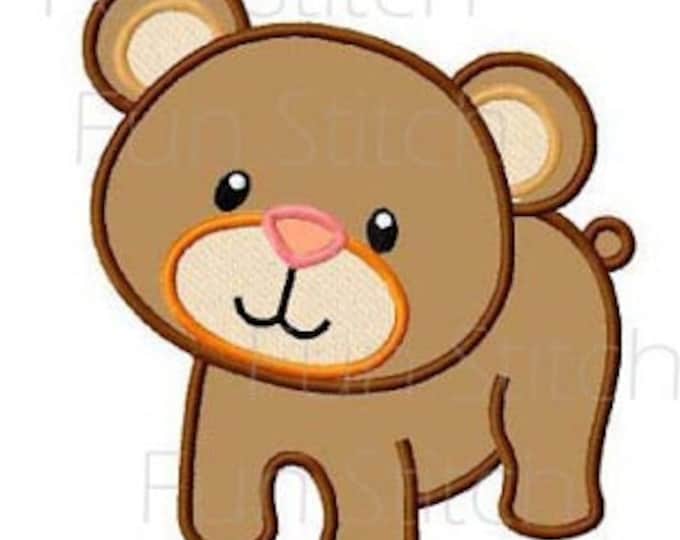 Baby Applique Machine Embroidery Design Patchwork Bear - Etsy Canada