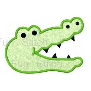 Alligator applique machine embroidery design
