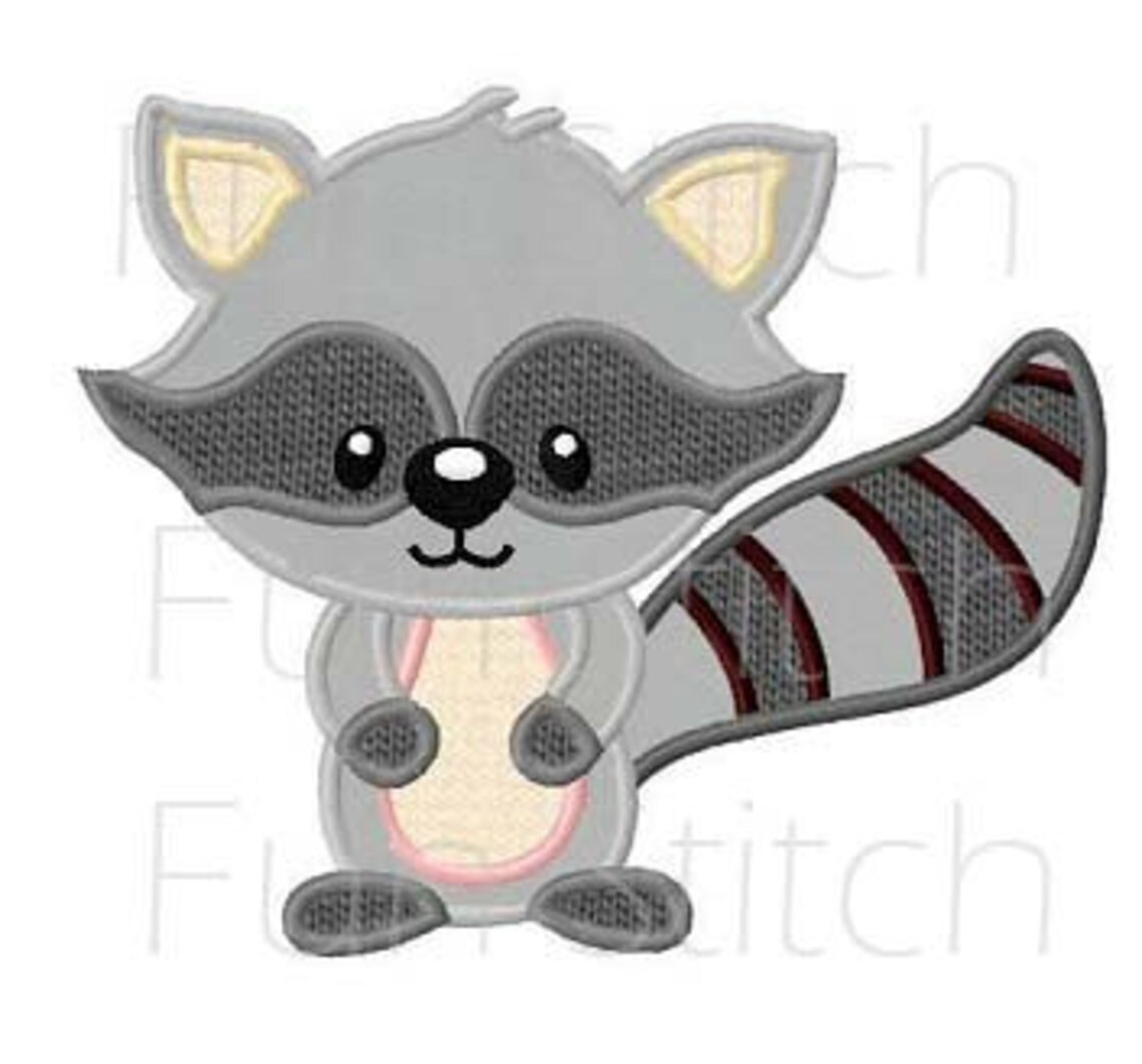 Raccoon Applique Machine Embroidery Design Instant Download - Etsy