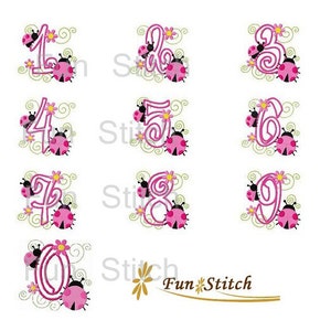Set of 10 Ladybug Applique Numbers Birthday Machine Embroidery - Etsy