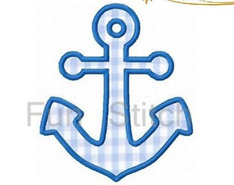 Anchor applique machine embroidery design instant download