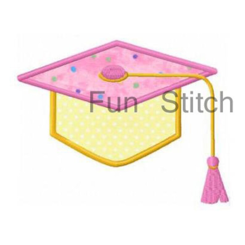 Graduation Hat Applique Machine Embroidery Design Etsy
