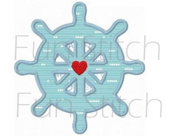 Navigation wheel applique machine embroidery design