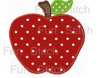 Apple back to school applique design machine embroidery design