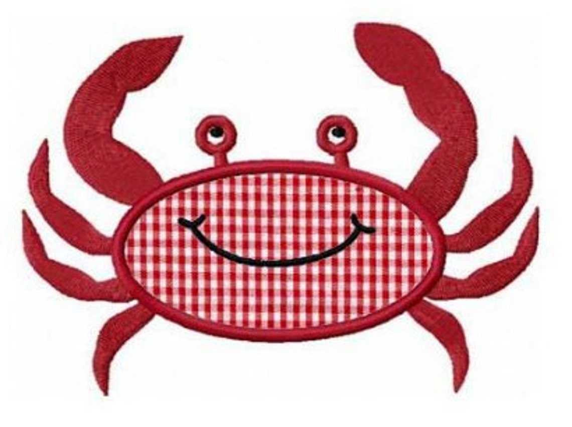 Summer crab applique machine embroidery design  etsy