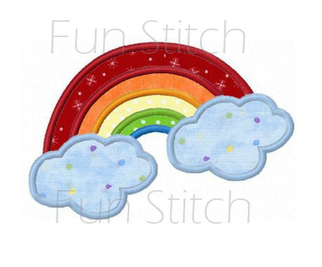 Rainbow Applique Machine Embroidery Design Digital Pattern Instant Download Etsy