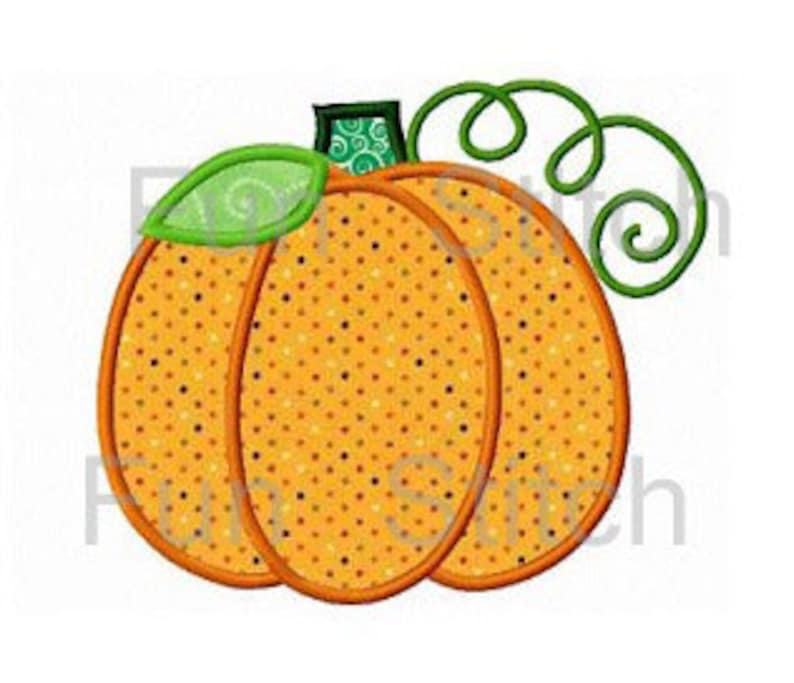 pumpkin applique machine embroidery design instant download image 1