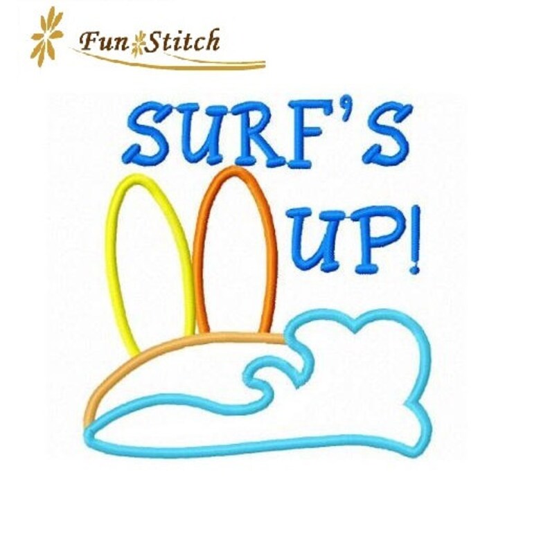 Surf's up Applique Summer Machine Embroidery Design - Etsy