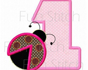 set of 10 ladybug applique birthday numbers machine embroidery designs