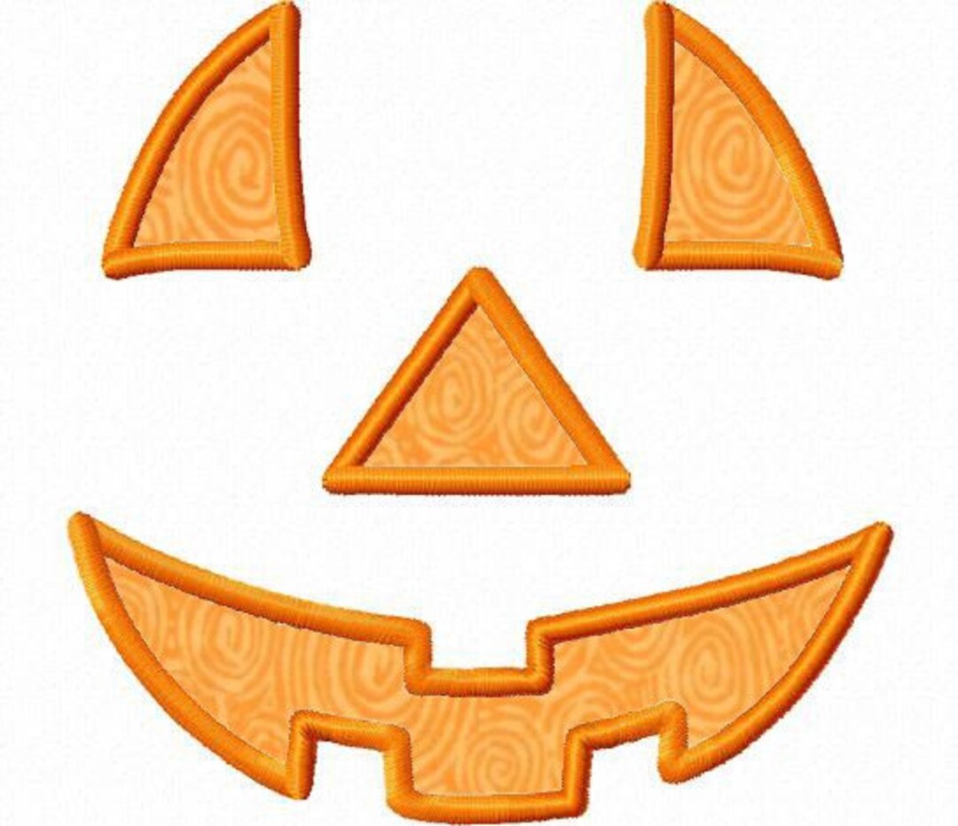 Halloween Jack O Lantern Pumpkin Applique Machine Embroidery Design ...