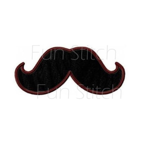 Motif numérique de broderie machine appliqué moustache moustache téléchargement immédiat