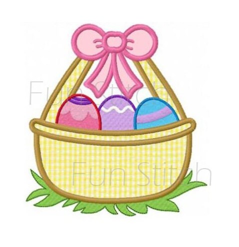Easter Egg Basket Applique Machine Embroidery Design - Etsy