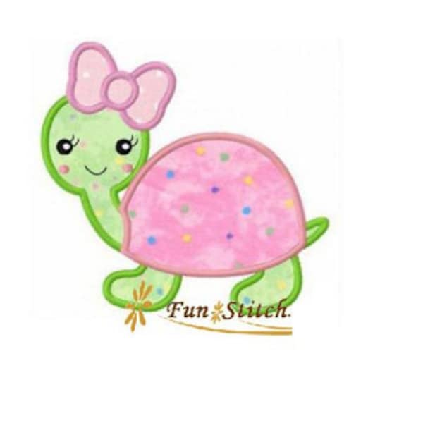 turtle applique machine embroidery design digital pattern instant download