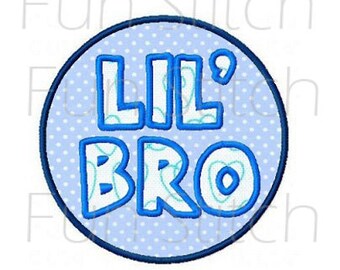 Diseño de bordado a máquina con apliques de hermanito, patrón digital, descarga instantánea