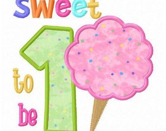 sweet to be sweet cotton candy applique birthday numbers machine embroidery design