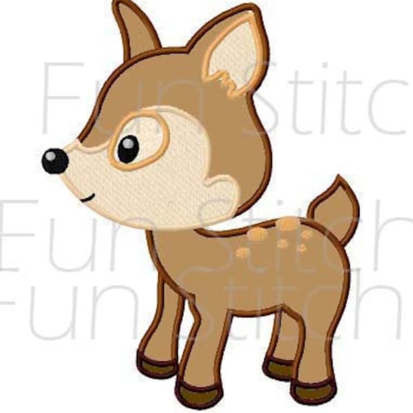 Deer applique machine embroidery design instant download