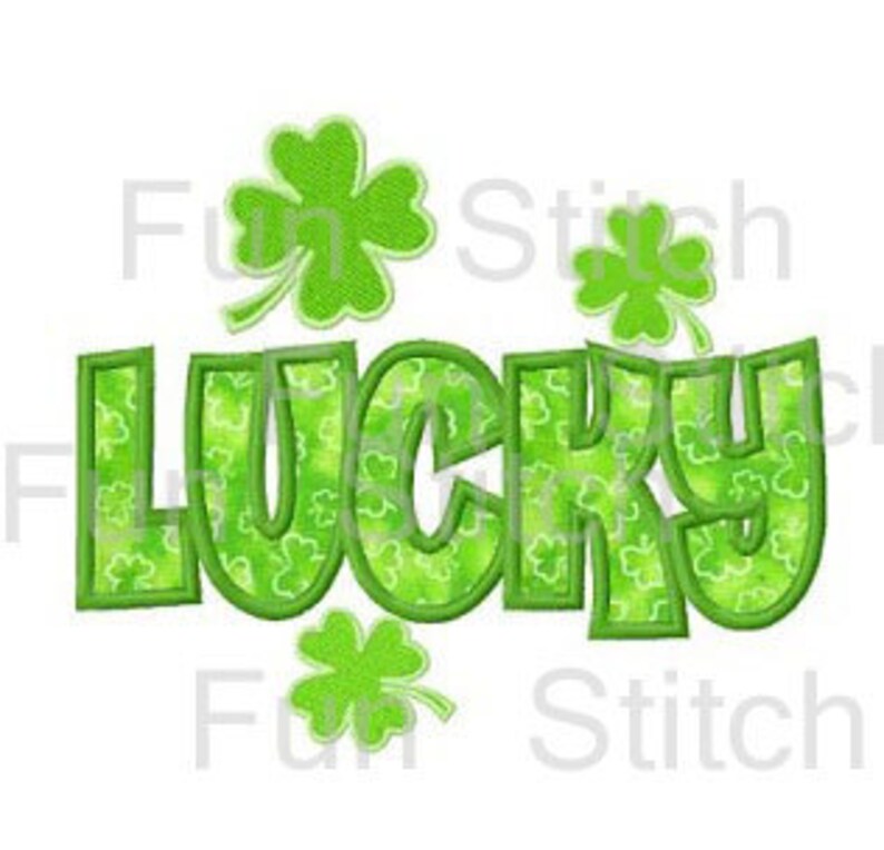 St Patrick's Day lucky shamrock applique machine embroidery design image 1