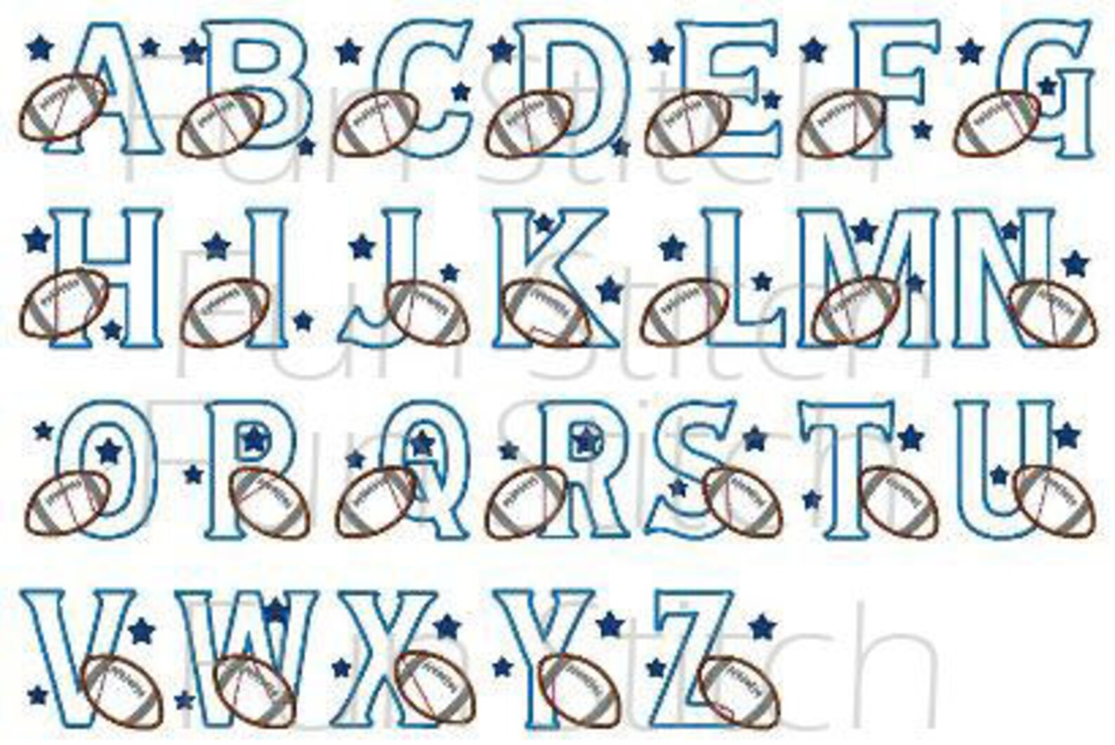 Football Sports Applique Font Letters Machine Embroidery Design - Etsy