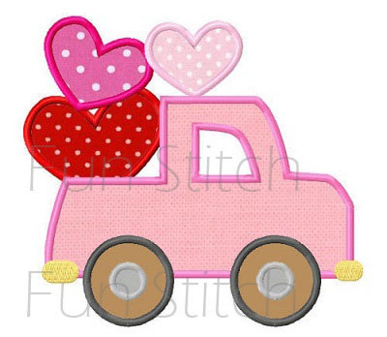 Valentine love truck applique machine jessecmault design etsy Valentine love truck applique machine jessecmault design etsy