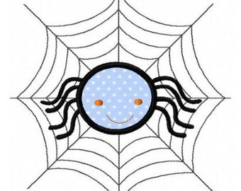 Halloween spider applique machine embroidery design