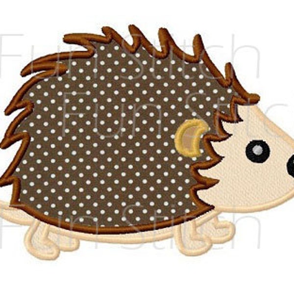 Porcupine applique machine embroidery design digital pattern