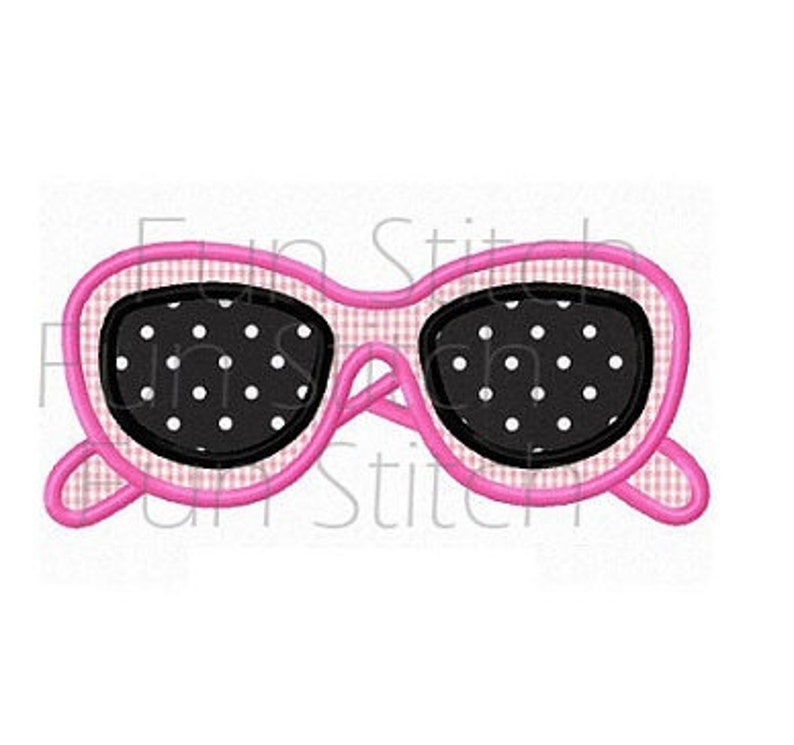 Girl Sunglasses Applique Machine Embroidery Design Etsy