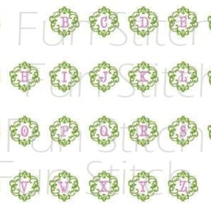 set of 26 scroll letters font machine embroidery design image 2