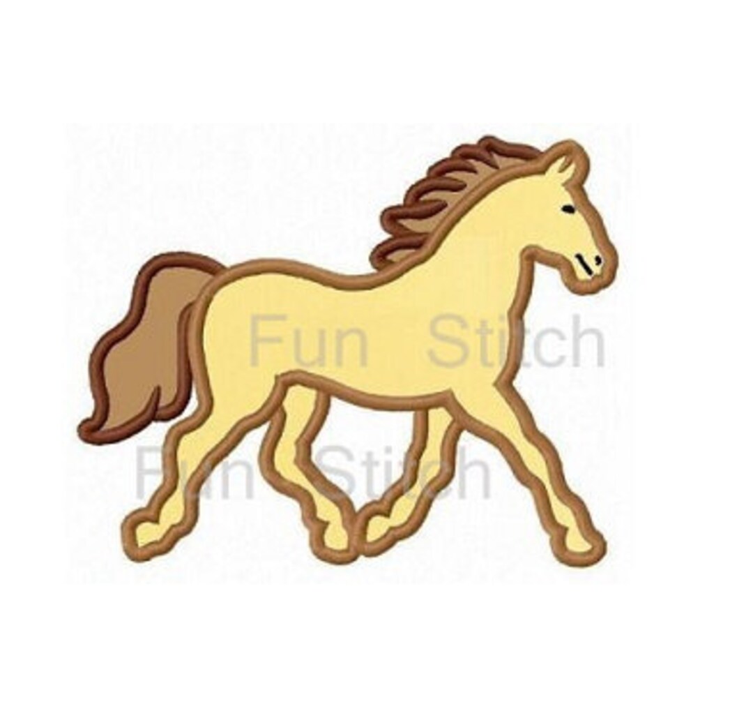 Horse Applique Machine Embroidery Design Etsy