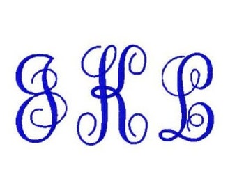 Fancy monogram beginletters lettertype machine borduurwerk design 4 maten