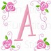 Rose Letters Machine Embroidery Design Font Digital Pattern Instant ...