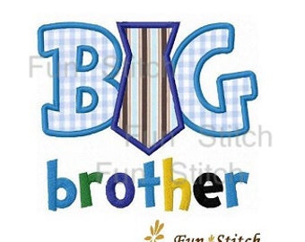 Big brother machine embroidery design applique instant download