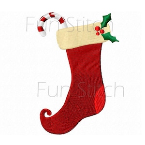 Christmas stocking machine embroidery design instant download