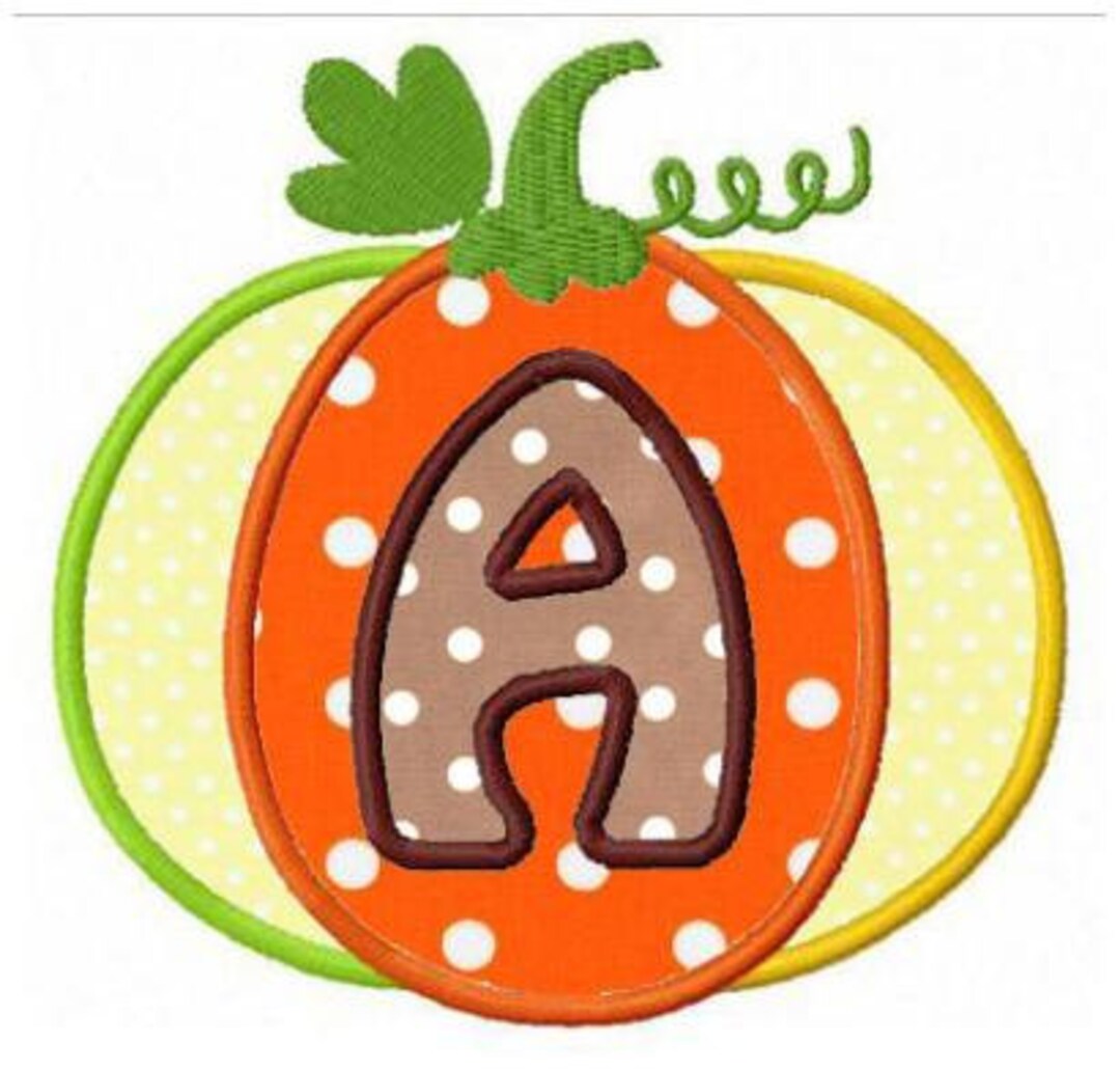 Set of 26 Pumpkin Applique Font Letters Machine Embroidery Design - Etsy