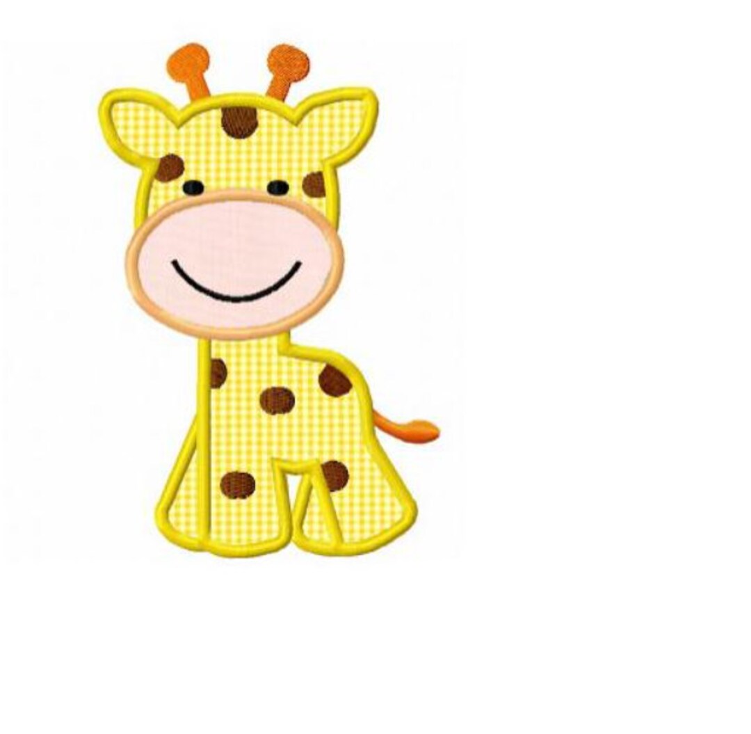 Baby Giraffe Applique Machine Embroidery Design Etsy